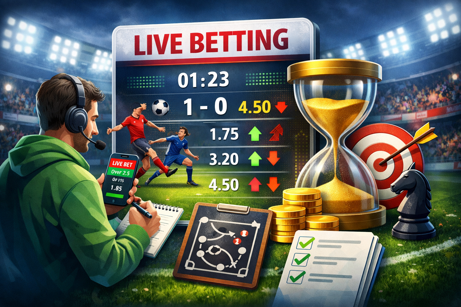 Cược trực tiếp bóng đá sống động